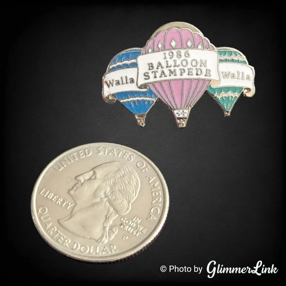 Vintage 1986 Walla Walla Balloon Stampede Enamel Pin – Hot Air Balloon Festival